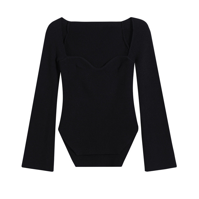 Women's Off-neck Pullover Long Sleeve Top Bottoming Sweater