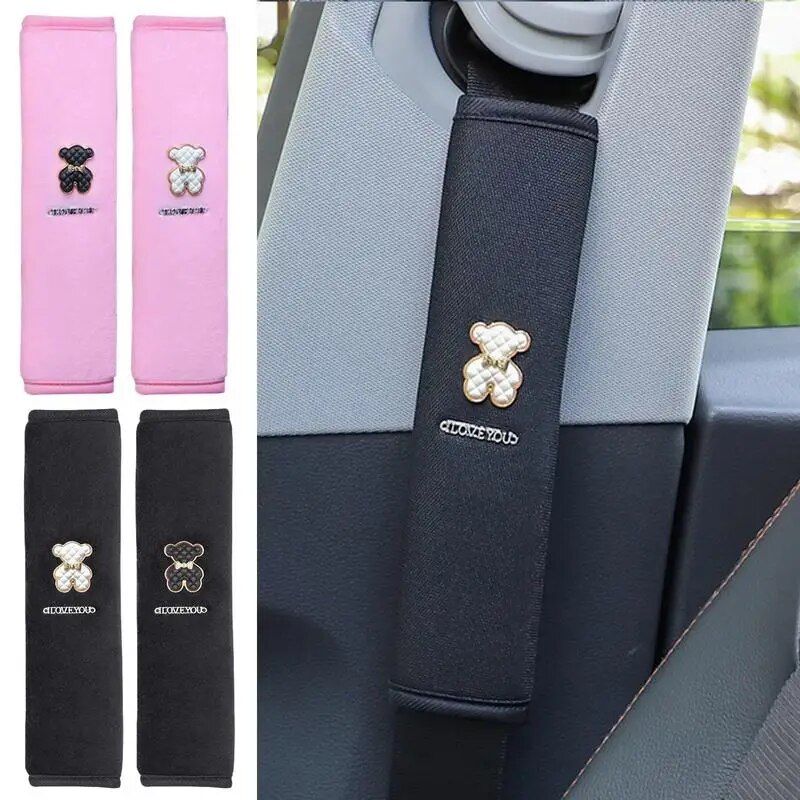 Plush Cartoon Bear Car Seat Belt Shoulder Pad - Comfort & Style for Your Drive