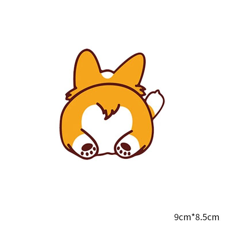 Cheerful Corgi Dog PVC Car Sticker - Creative & Rainproof Vehicle Decal