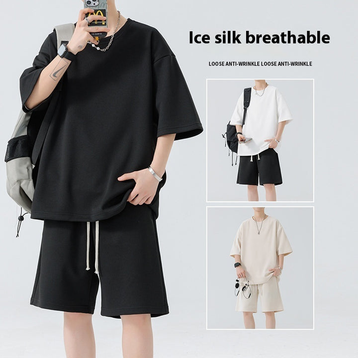 Men's Round Neck Quick-drying Breathable Loose Leisure Suit