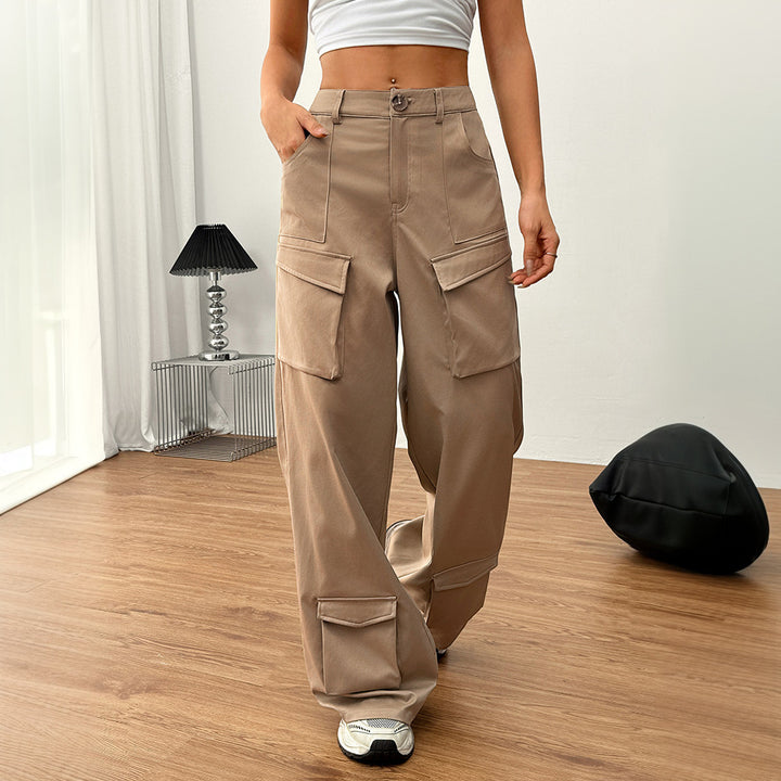Women's Loose Casual Wide-leg Trousers Pocket Overalls