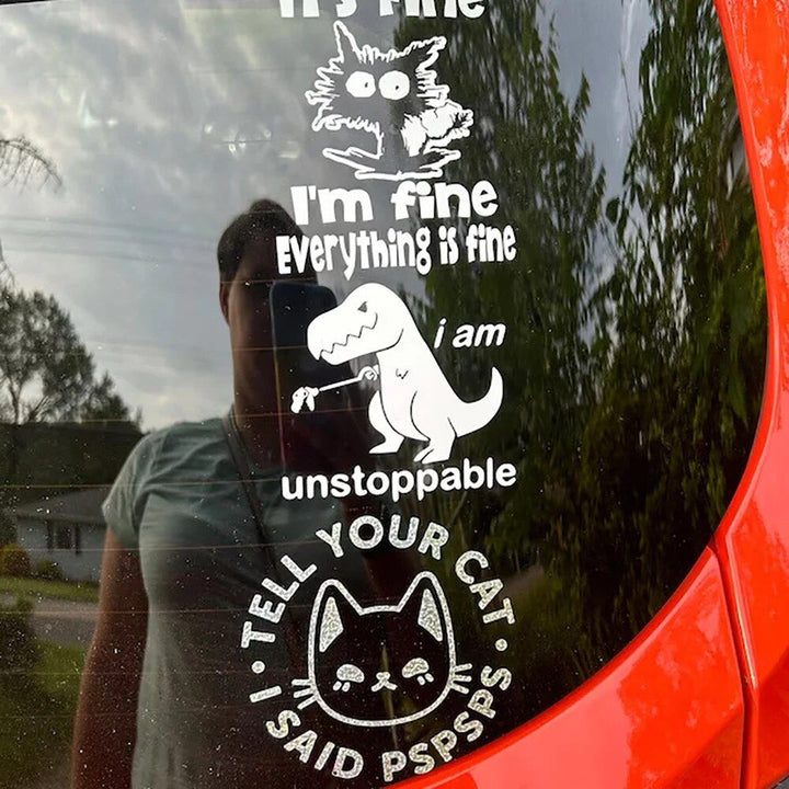 Dinosaur "I am Unstoppable" Funny Car Window Decal – Vinyl Sticker for JDM Enthusiasts