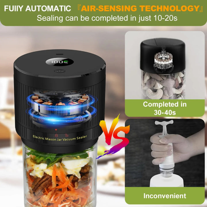Cordless Electric Mason Jar Vacuum Sealer with LCD Display