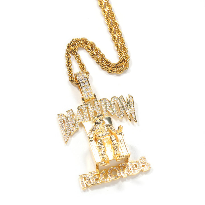 Pendant Full Of Zircon Monogram Necklace Hip Hop Rap Accessories