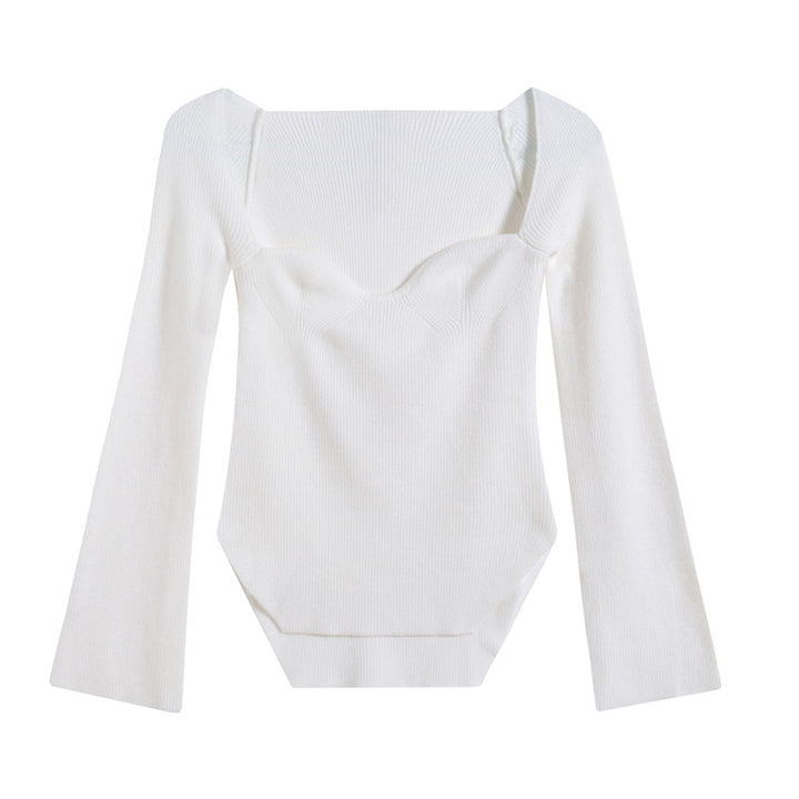 Women's Off-neck Pullover Long Sleeve Top Bottoming Sweater