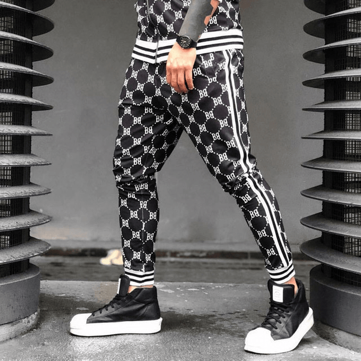 Sports Striped Sweatpants Men'S Youth Casual Plaid Pants - MRSLM