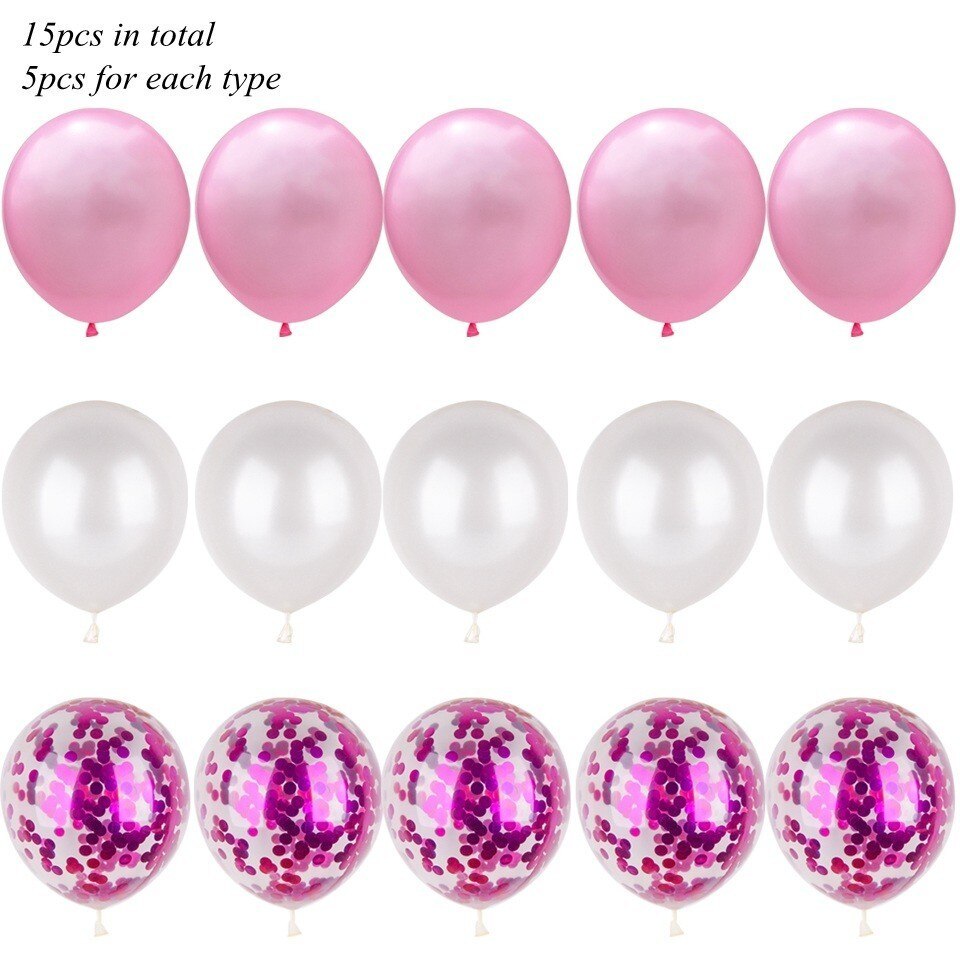 Party Ballon Set with Ribbon and Confetti Inside