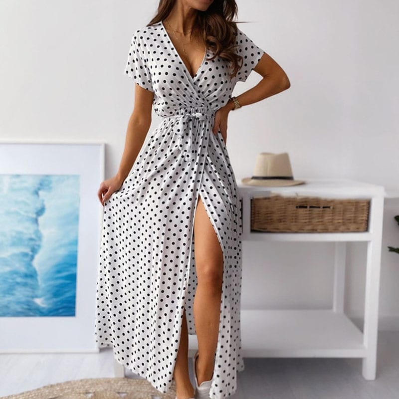Polka Dot Maxi Dress for Women