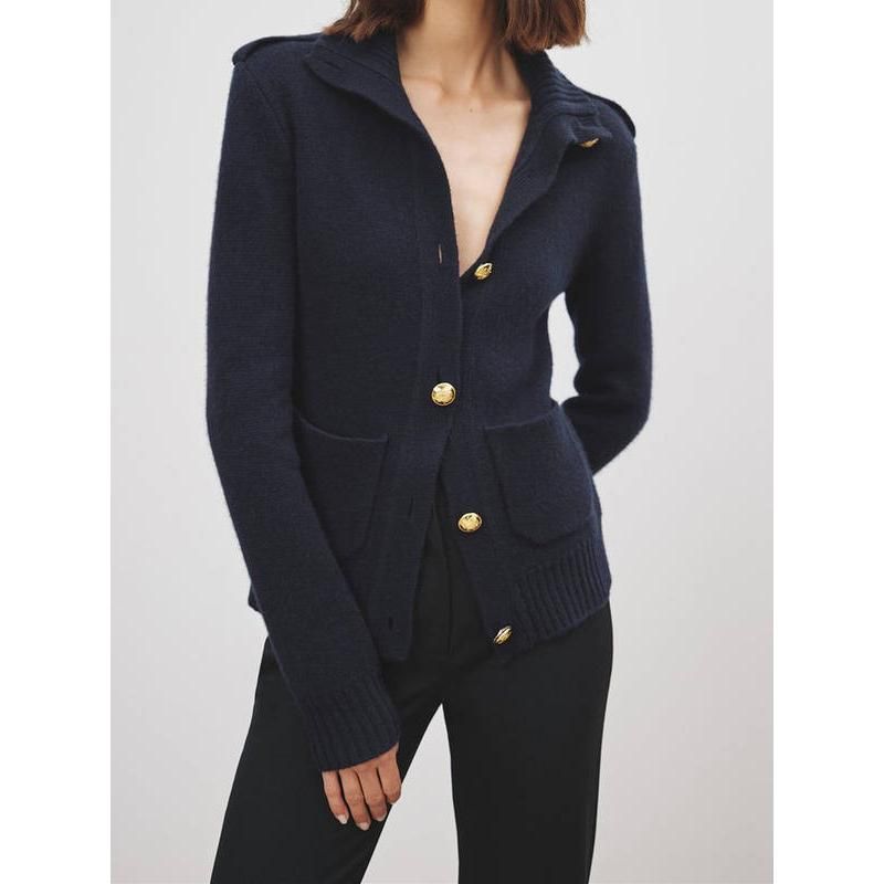 Women's wool cashmere blend cardigan, view 4 - MRSLM