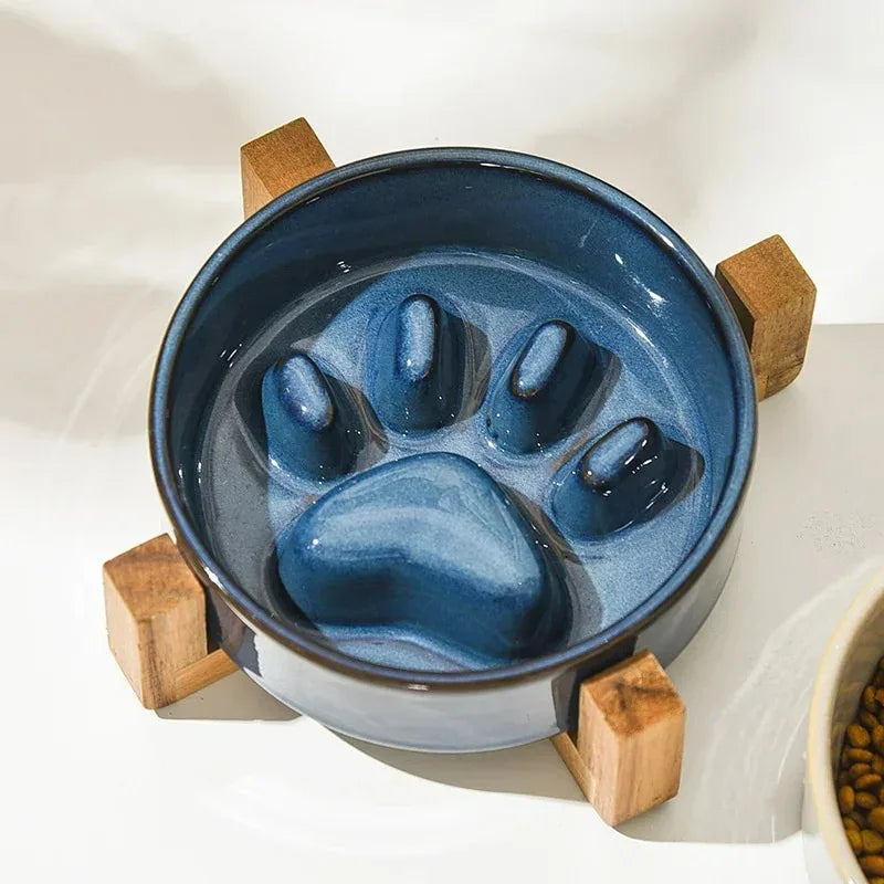 ceramic slow feeding pet bowl, view 10 - MRSLM