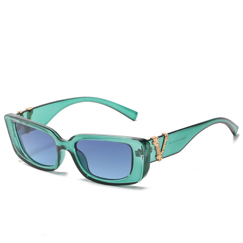 retro rectangle sunglasses, view 3 - MRSLM