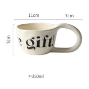 handmade alphabet ceramic mug, view 4 - MRSLM
