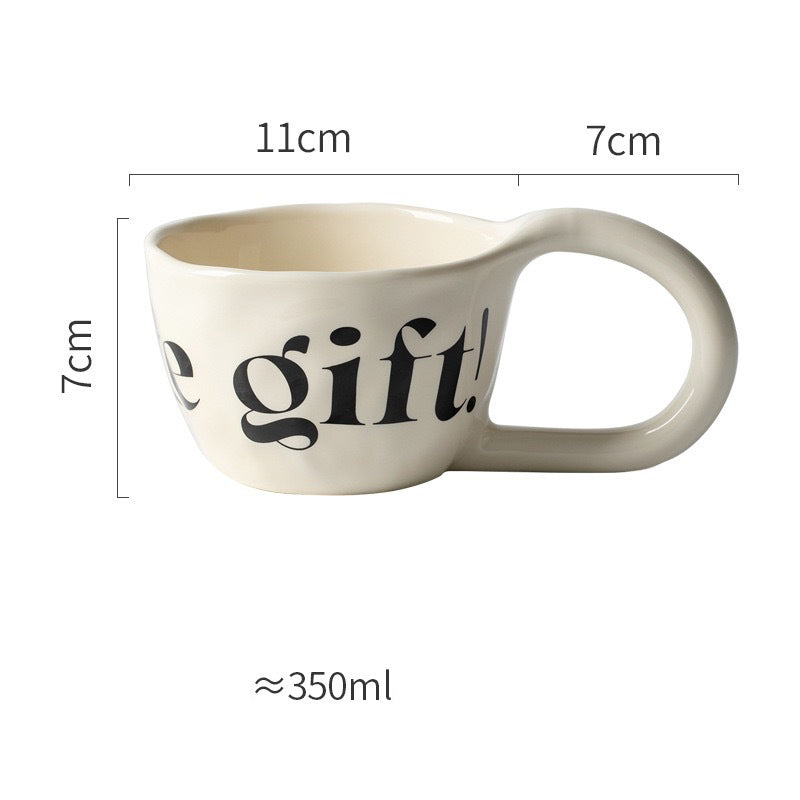 handmade alphabet ceramic mug, view 4 - MRSLM