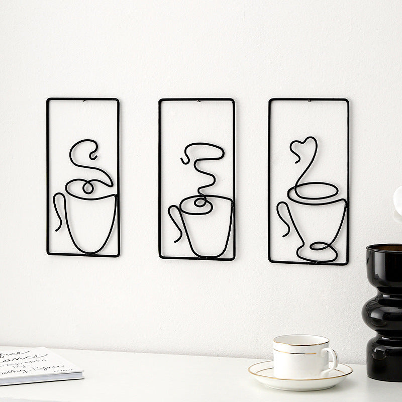 modern abstract cat metal wall hanging, view 7 - MRSLM