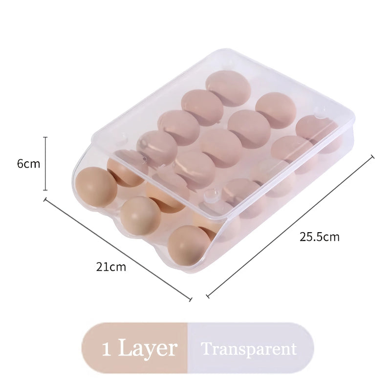 stackable self-rolling egg storage box, view 5 - MRSLM