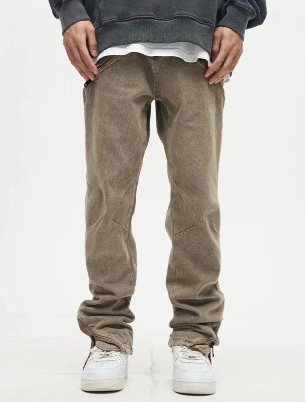 men's retro wash khaki pants, view 5 - MRSLM