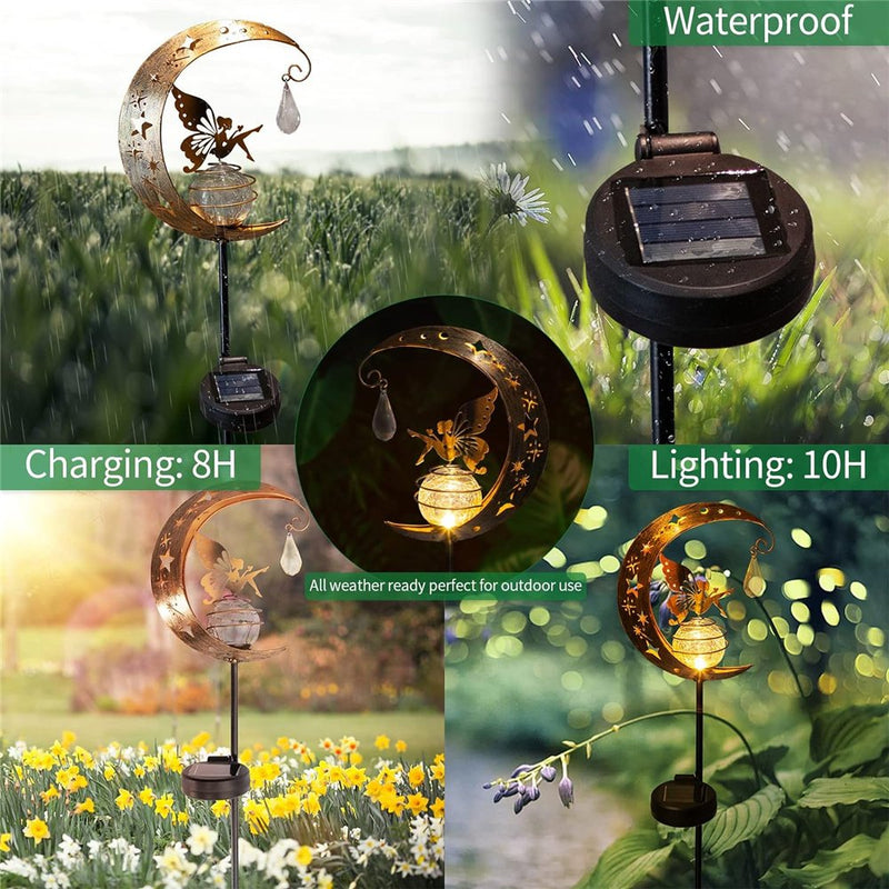 solar moon fairy garden light, view 3 - MRSLM