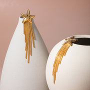 starfish tassel dangle earrings, view 4 - MRSLM