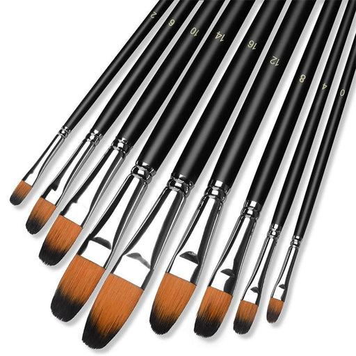 9pcs filbert paint brushes set - MRSLM