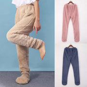 Women's fleece-lined footed lounge leggings - MRSLM