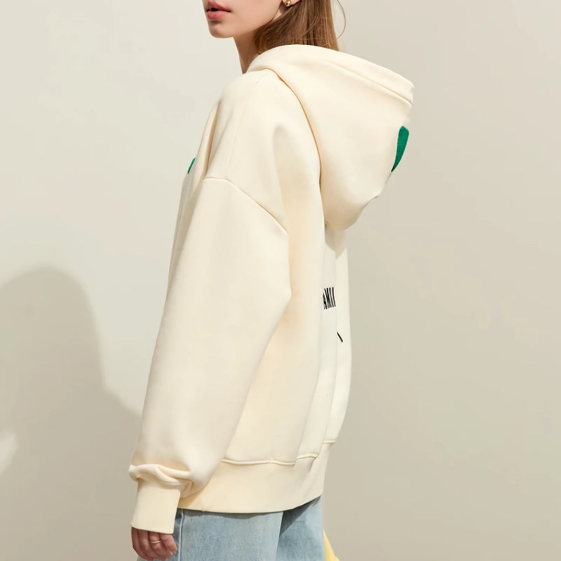 Fleece-lined patchwork embroidery hoodie, view 8 - MRSLM