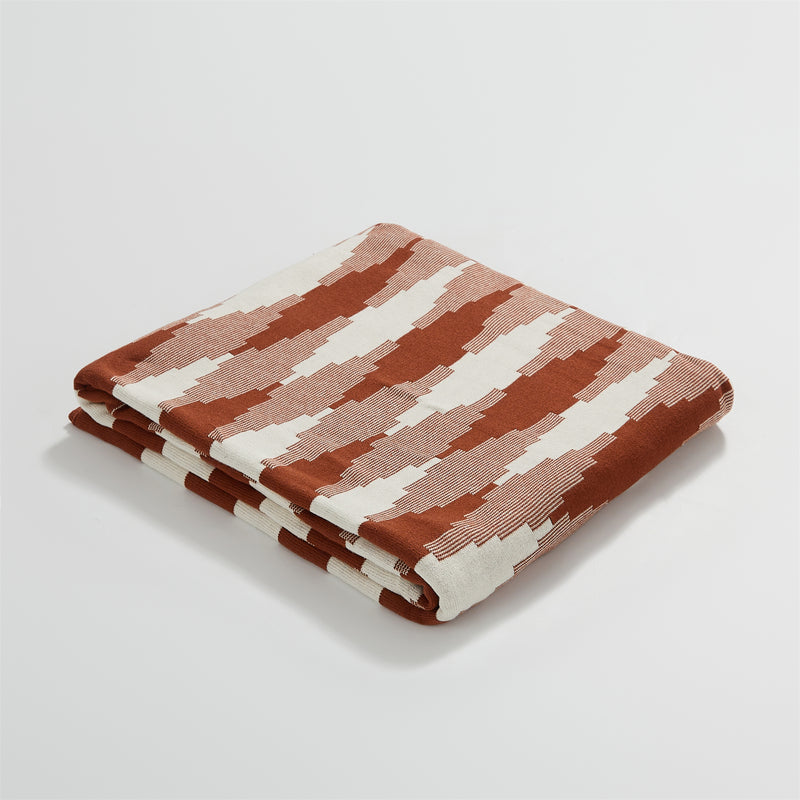 pixel style plaid cotton throw blanket, view 3 - MRSLM