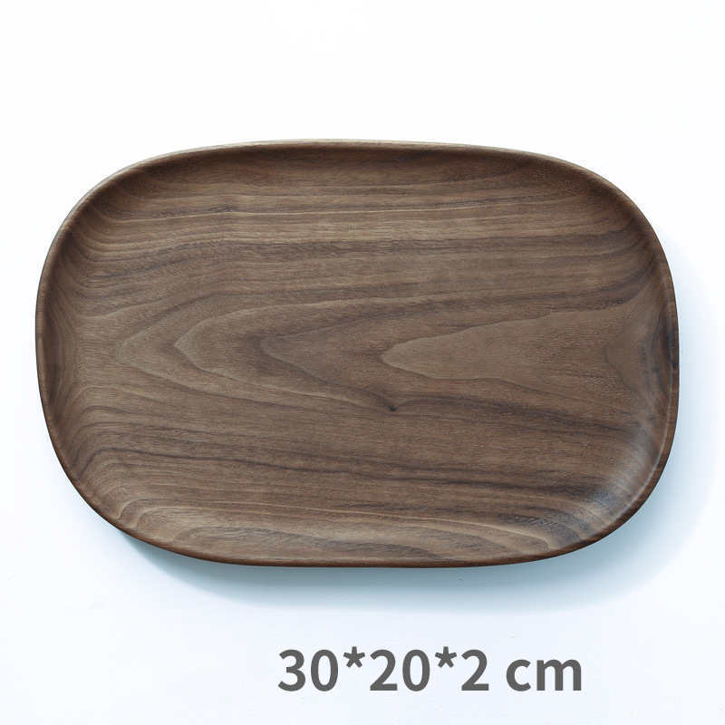 black walnut wooden serving plate, view 6 - MRSLM