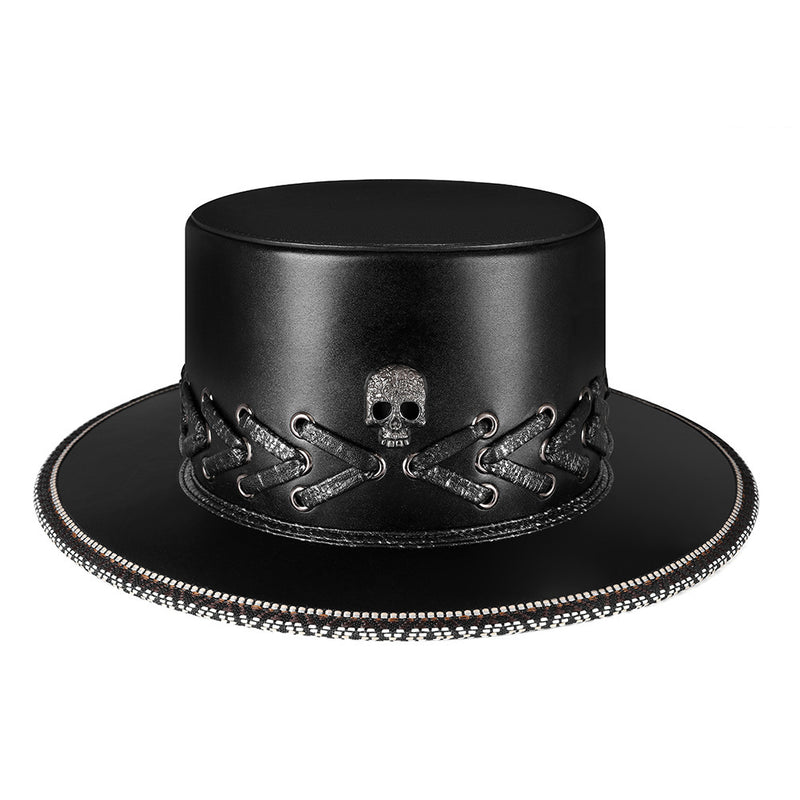 Punk skull black top hat, view 8 - MRSLM