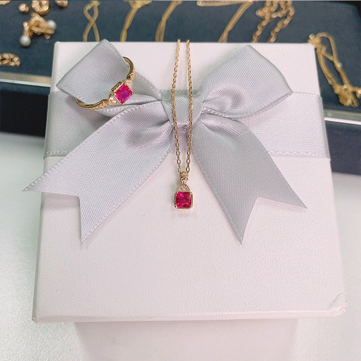 Light Luxury Women's Necklace Sterling Silver Gold Plated Inlay