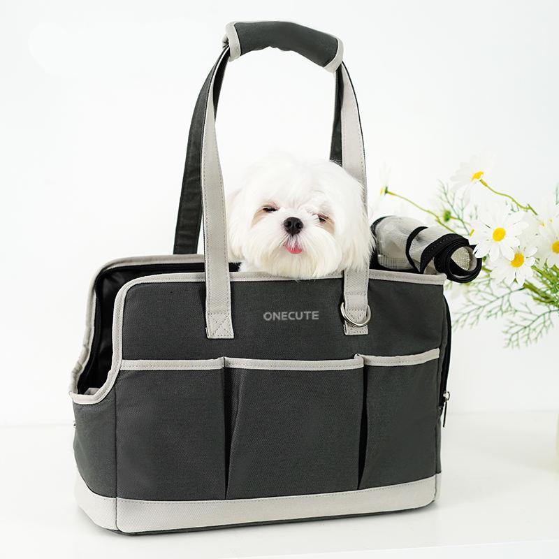 canvas pet carrier shoulder bag, view 4 - MRSLM
