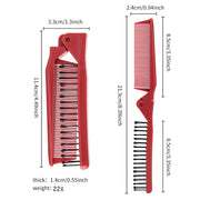 mini red folding pocket comb, view 9 - MRSLM