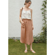 cotton linen maxi skirt, view 5 - MRSLM