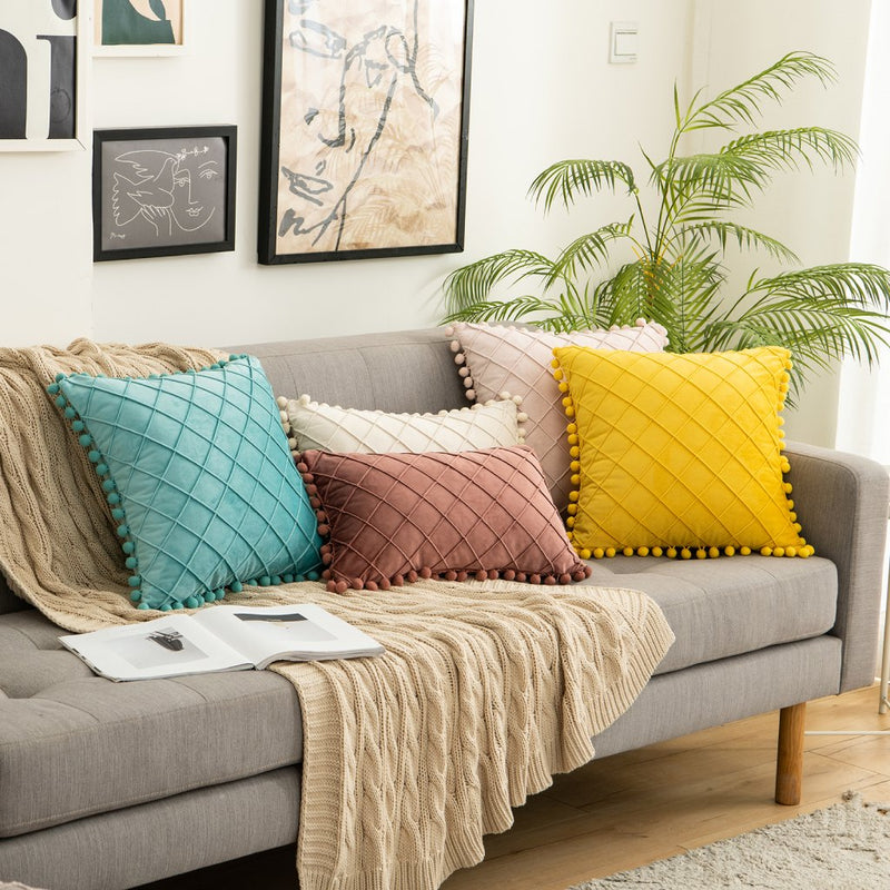 velvet plaid throw pillow covers - MRSLM