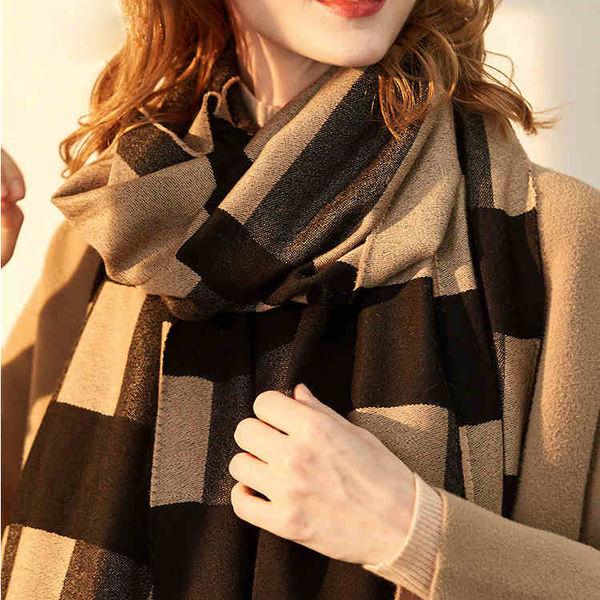 oversized wool plaid winter scarf - MRSLM