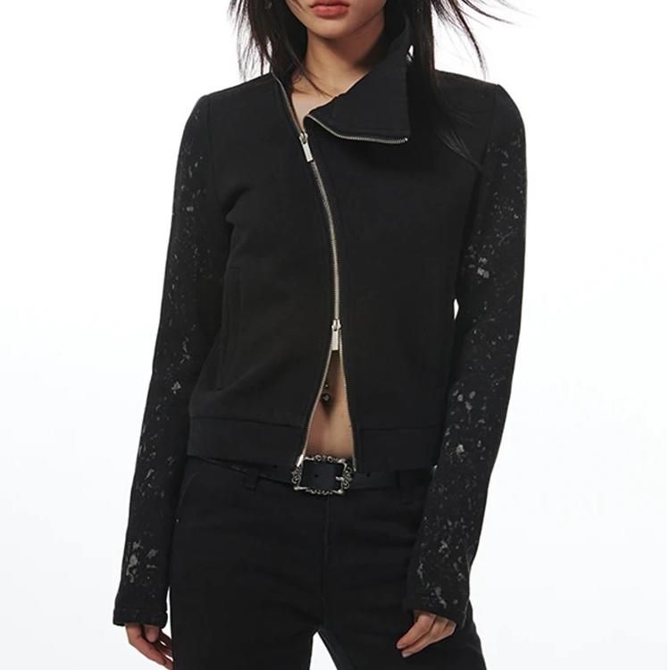Turtleneck double zipper plush jacket - MRSLM