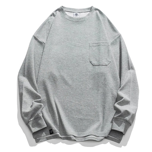 solid color long sleeve sweatshirt, view 2 - MRSLM