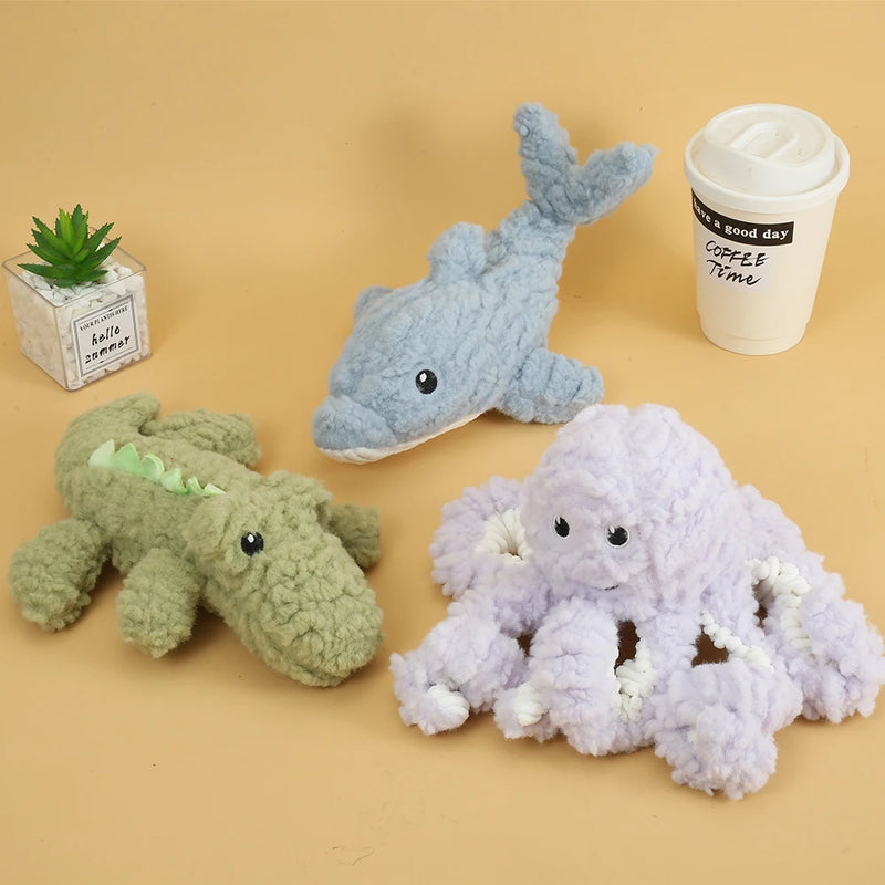 plush squeaky dog toy, view 9 - MRSLM