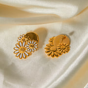 daisy stud earrings, view 6 - MRSLM