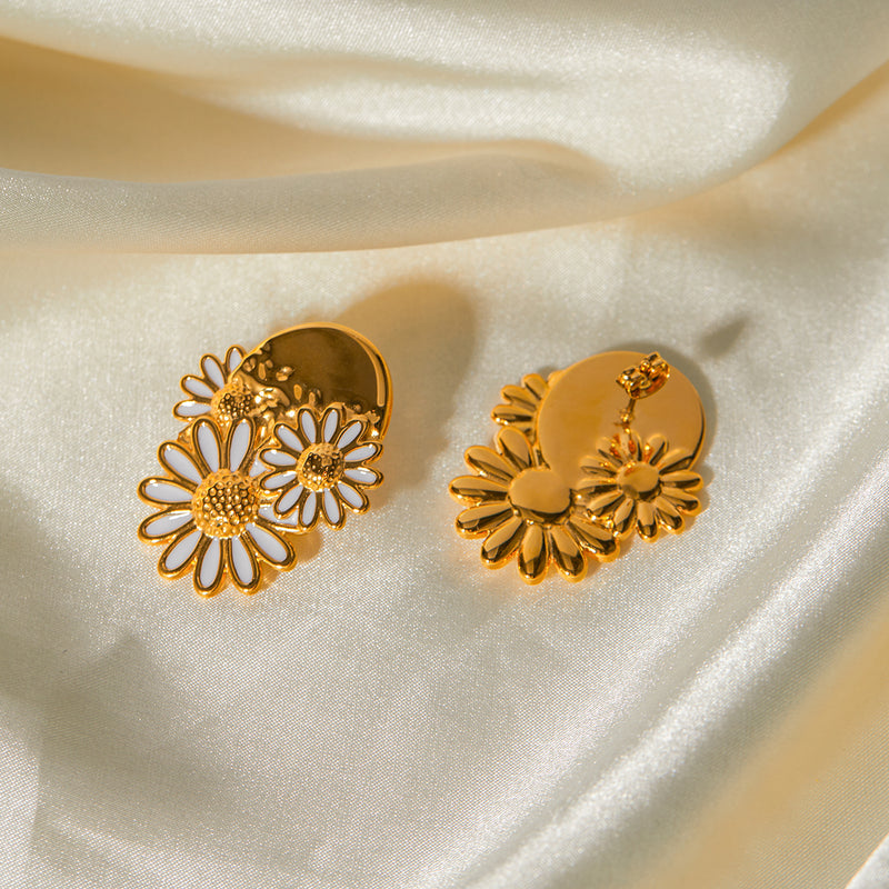 daisy stud earrings, view 6 - MRSLM