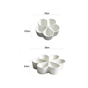 white ceramic flower dessert plate, view 6 - MRSLM