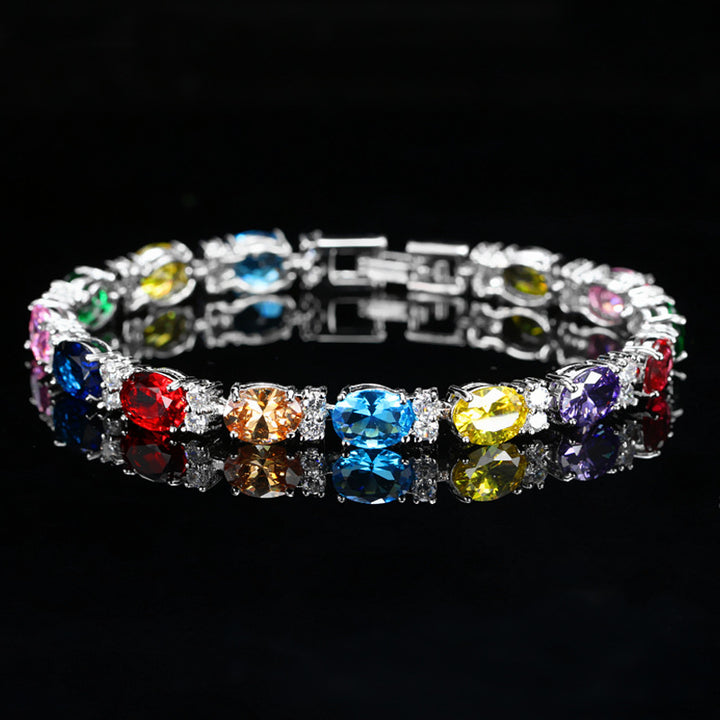 Men And Women Fashion Popular Oval Zirconia Bracelet