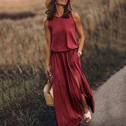 women's sleeveless split long dress, view 11 - MRSLM