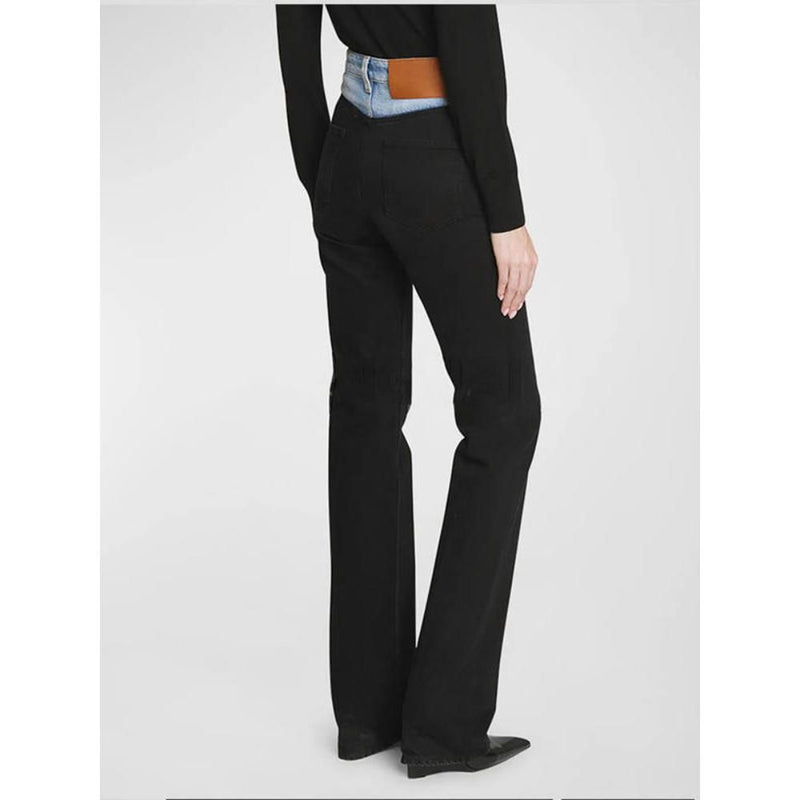 patchwork straight-leg jeans, view 3 - MRSLM