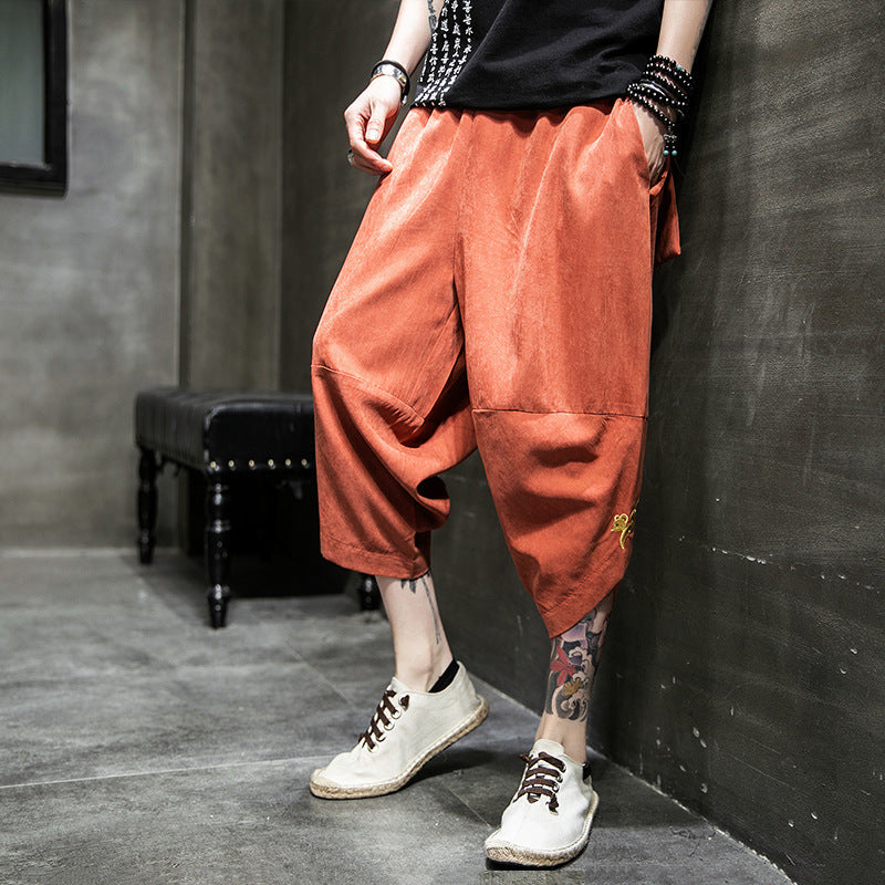 ice silk casual harem pants loose cropped, view 5 - MRSLM