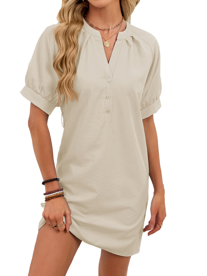 women's v-neck lace-up dress, view 10 - MRSLM
