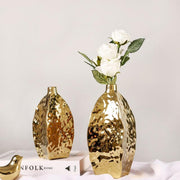 ceramic electroplated gold vase, view 8 - MRSLM