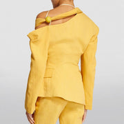oblique shoulder women's blazer, view 5 - MRSLM