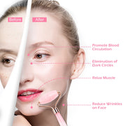 rose quartz roller and gua sha set, view 5 - MRSLM