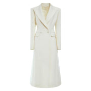mid-length double breasted blazer coat, view 6 - MRSLM