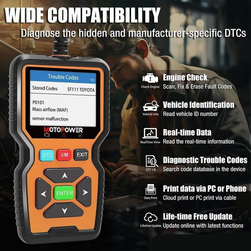 advanced obd2 scanner code reader, view 3 - MRSLM